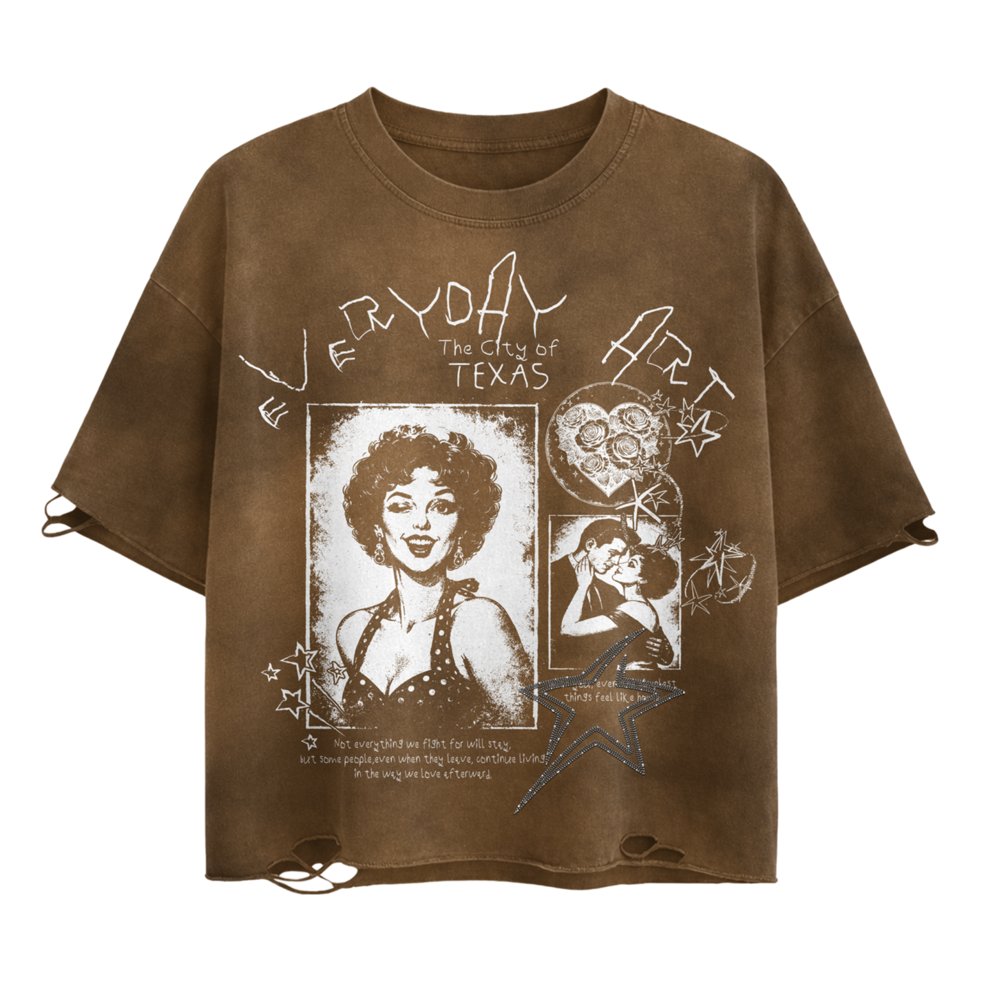 brown old hollywood shirt