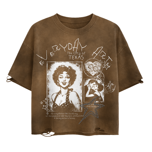 brown old hollywood shirt